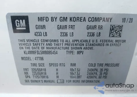 2021 Buick Encore Gx Fwd Essence из США, поврежденный, VIN KL4MMFSL5MB085454